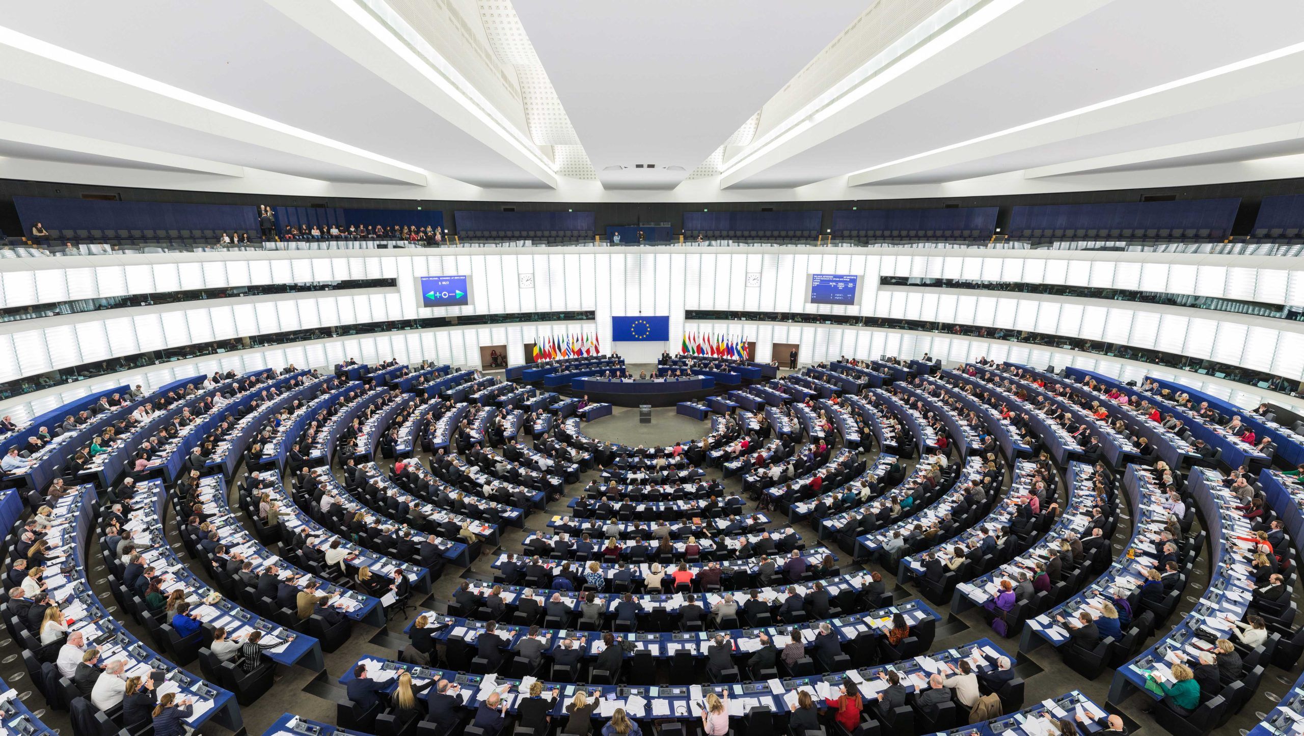 The Hemicycle of the EU Parliament in Strasbourg