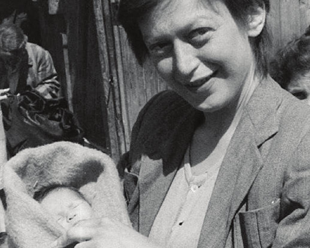 Eva and her Mother after death camp was liberated