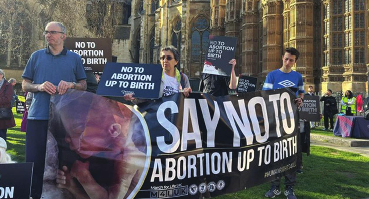 'No to abortion up to birth' - Christian Concern had organised a pro-life demonstration